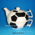 Huaide RH41338 White Ceramic Football Tea Pot with Cup